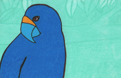 a portrait of a parrot by Palang